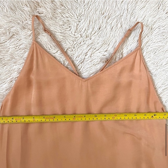Uniqlo Caramel Tan Brown Maxi Long Trapeze Sleeveless Slip Dress - S - Picture 8 of 10